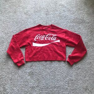 Coca Cola Crop Top Sweater Long Sleeve Sz S